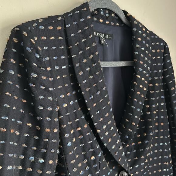 Lafayette 148 Women’s Shawl Lapel Wool Blend Tailored Contrast Stitch Blazer 8 - Picture 3 of 13